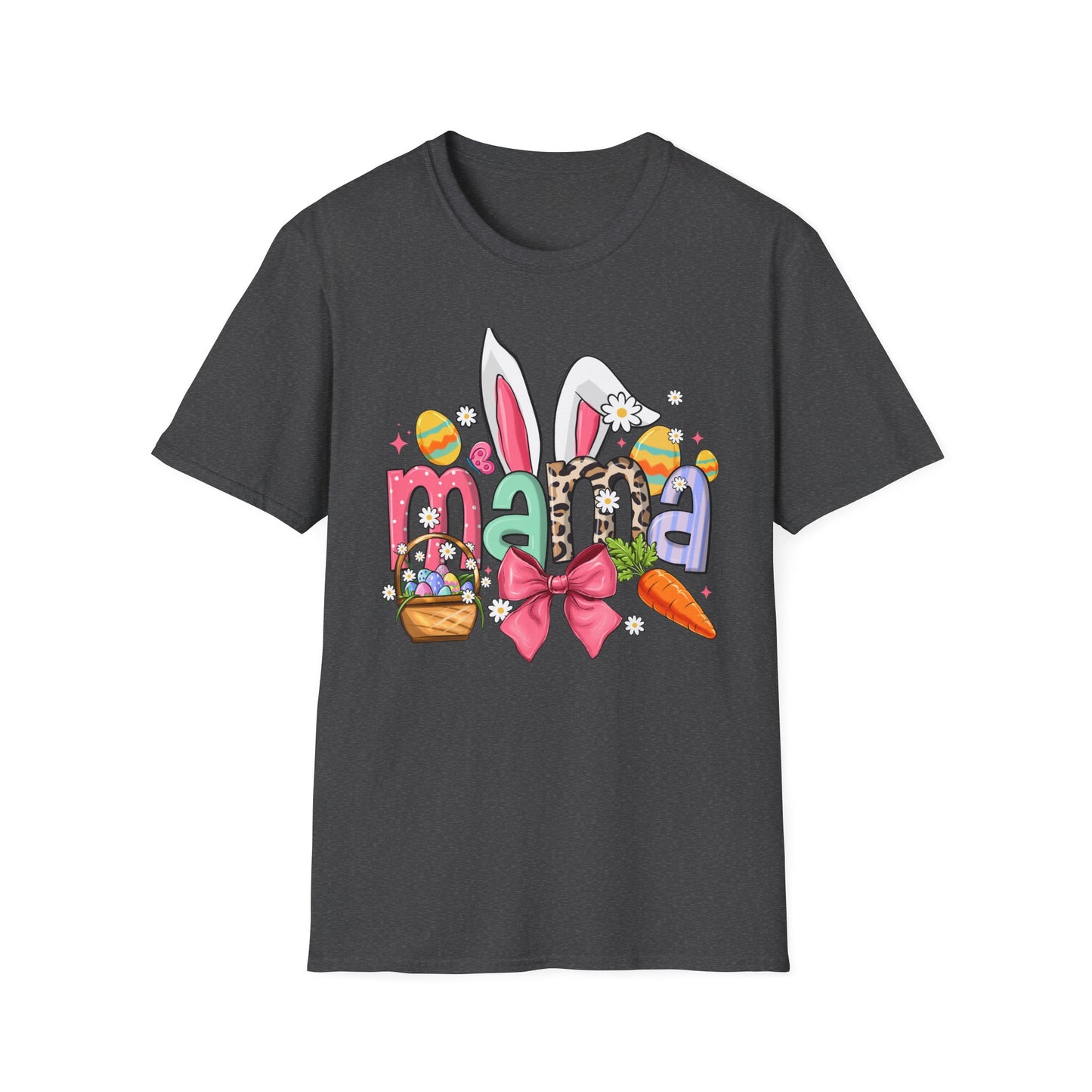Mama Easter Bunny T-Shirt — Cute Spring Mom Tee with Bunny Ears & Eggs