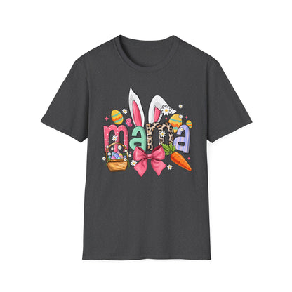 Mama Easter Bunny T-Shirt — Cute Spring Mom Tee with Bunny Ears & Eggs