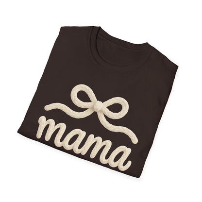 Mama Bow T-Shirt — Soft Feminine "mama" Script Tee (Mother's Day Gift)