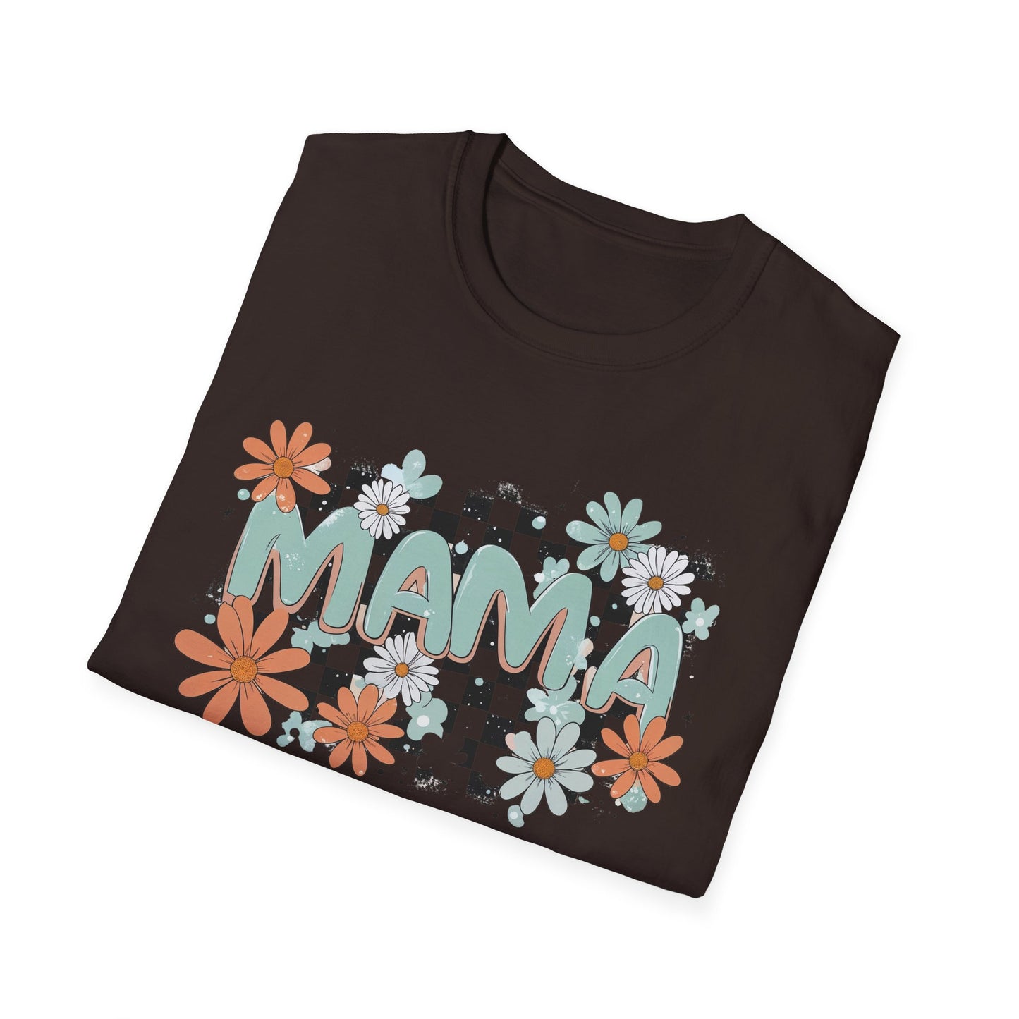 Mama Floral Checkerboard T-Shirt