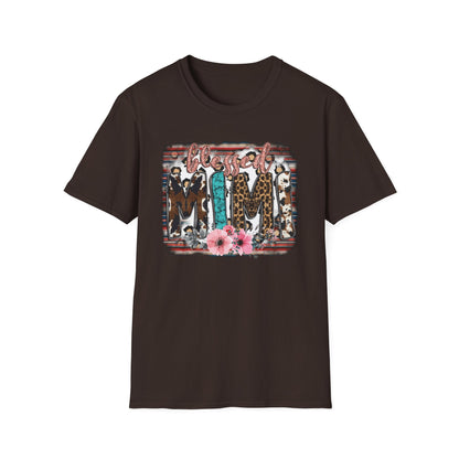 T-Shirt — 'Mama' Leopard & Floral Graphic Tee