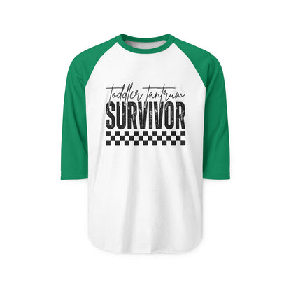 Toddler Tantrum Survivor Raglan Shirt — 3/4 Sleeve Baseball Tee