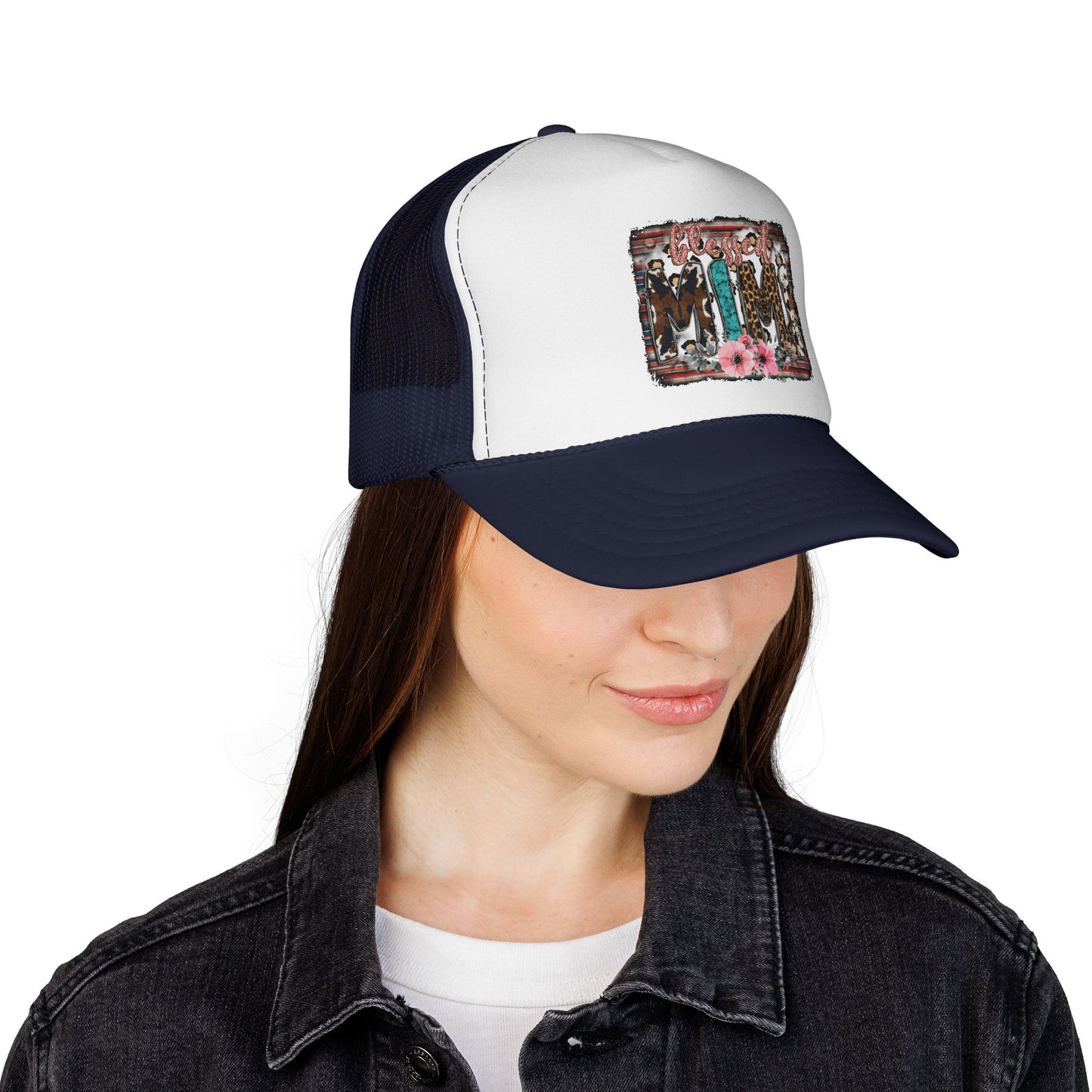 Cowgirl Trio Trucker Cap — Western Floral Graphic Mesh Hat