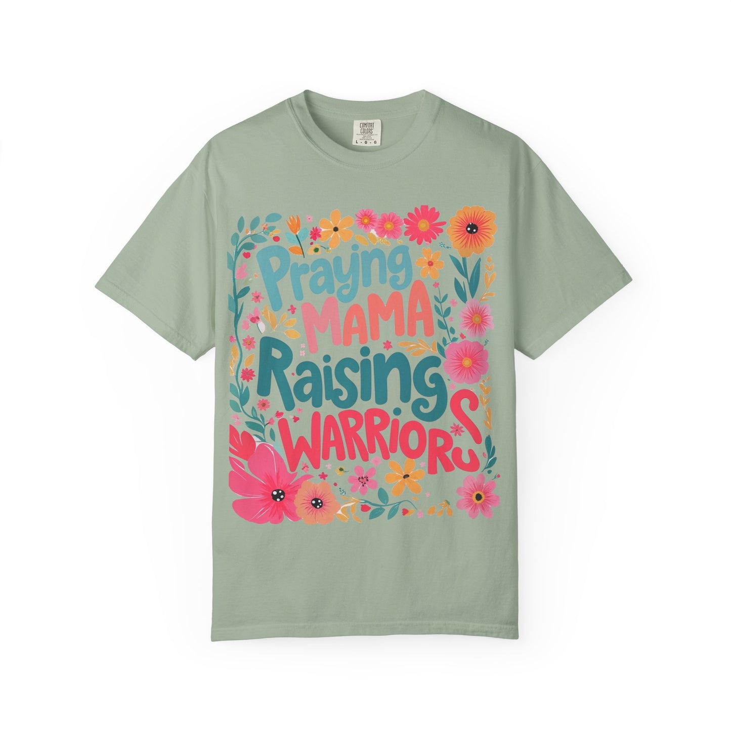 Praying Mama Raising Warrior T-Shirt — Floral Christian Mom Tee