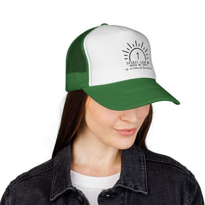 Christian Trucker Hat — "Spirit Lead Me Where My Trust Is Without t Borders" Mesh Cap