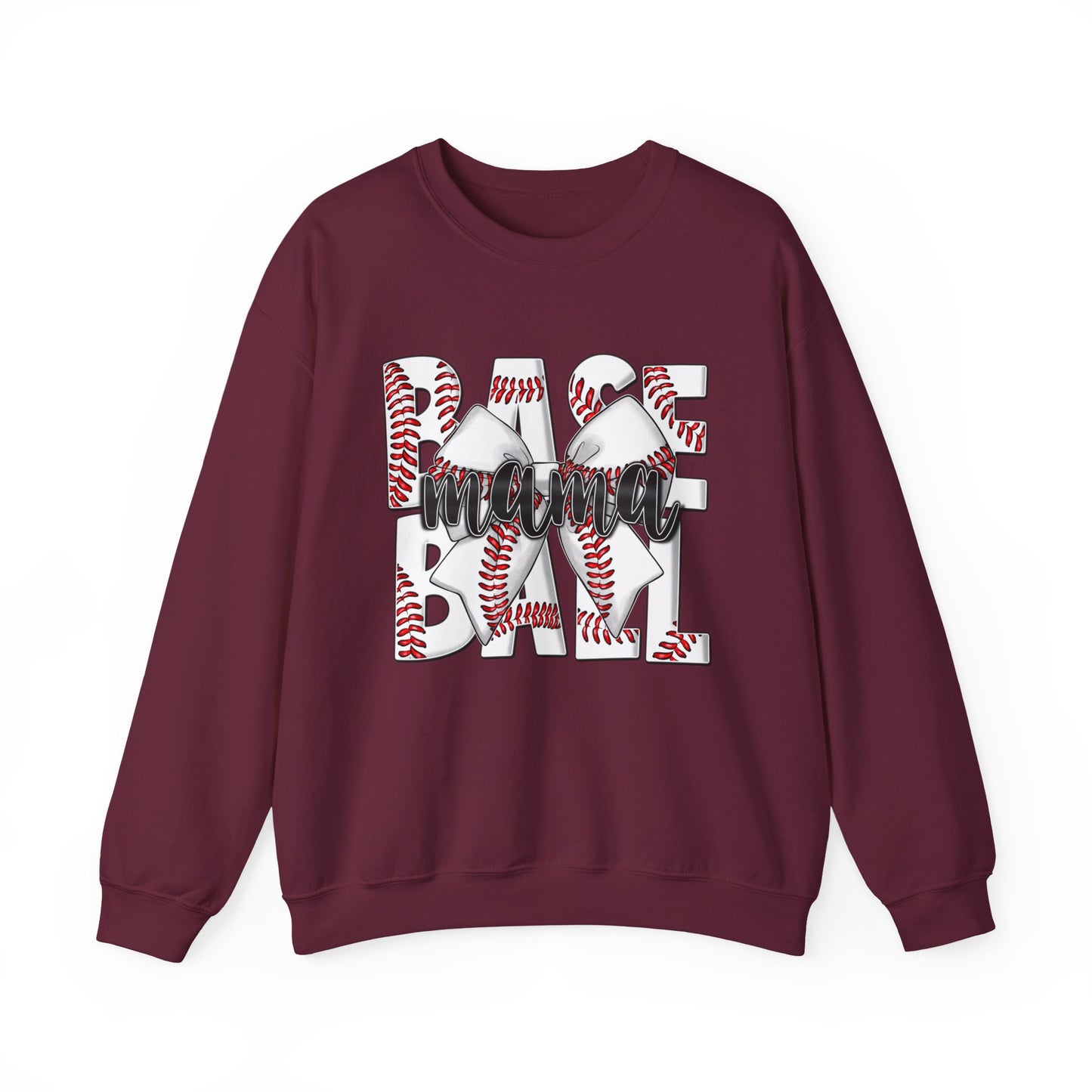 Baseball Mom Crewneck Sweatshirt — 'Base Mom' Graphic Pullover