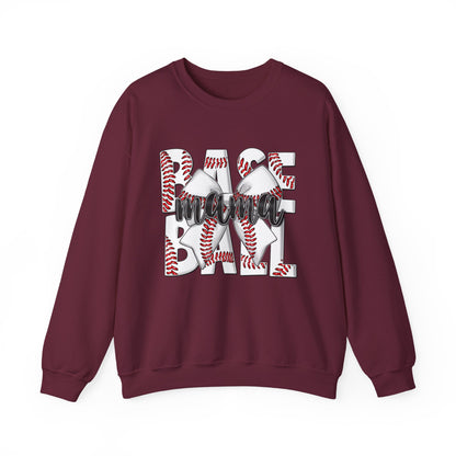 Baseball Mom Crewneck Sweatshirt — 'Base Mom' Graphic Pullover