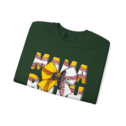Crewneck Sweatshirt - Mama Pitch Softball/Baseball Graphic