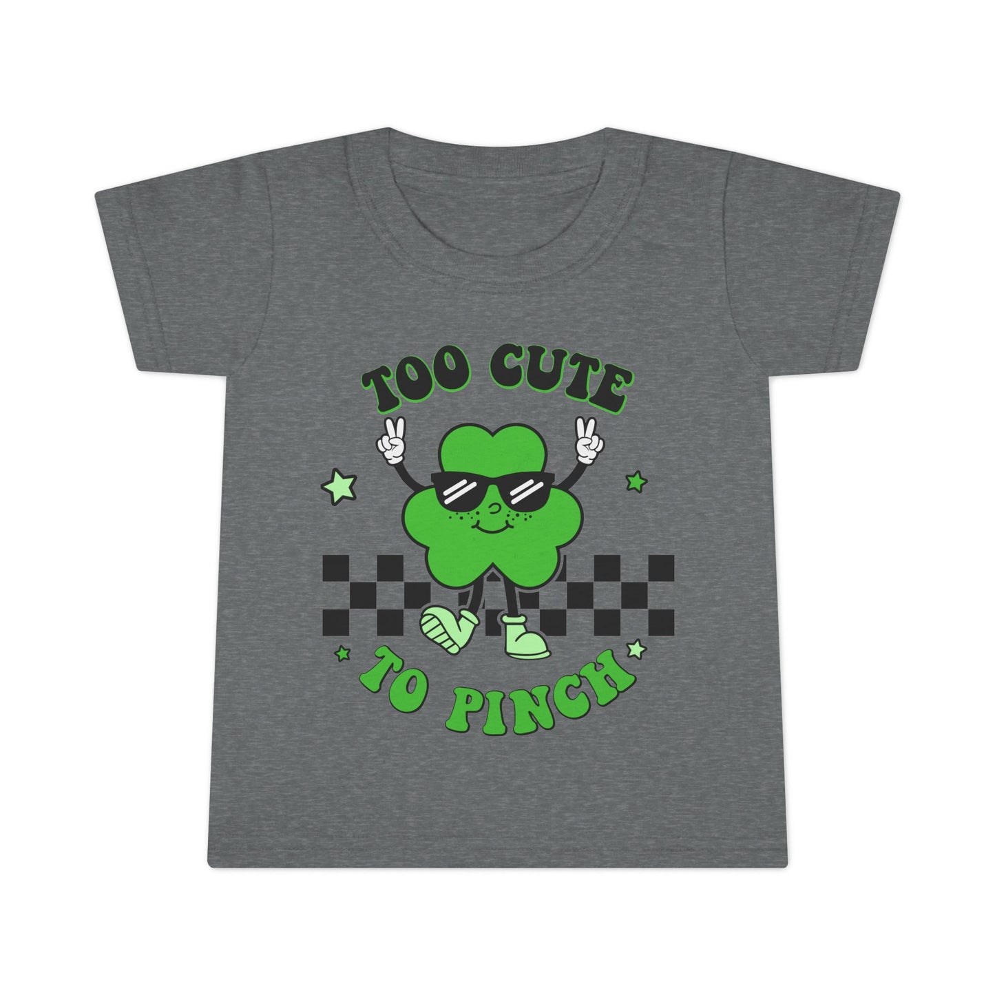 Toddler T‑Shirt — "Too Cute to Pinch" Shamrock St. Patrick’s Day Tee