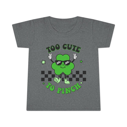 Toddler T‑Shirt — "Too Cute to Pinch" Shamrock St. Patrick’s Day Tee