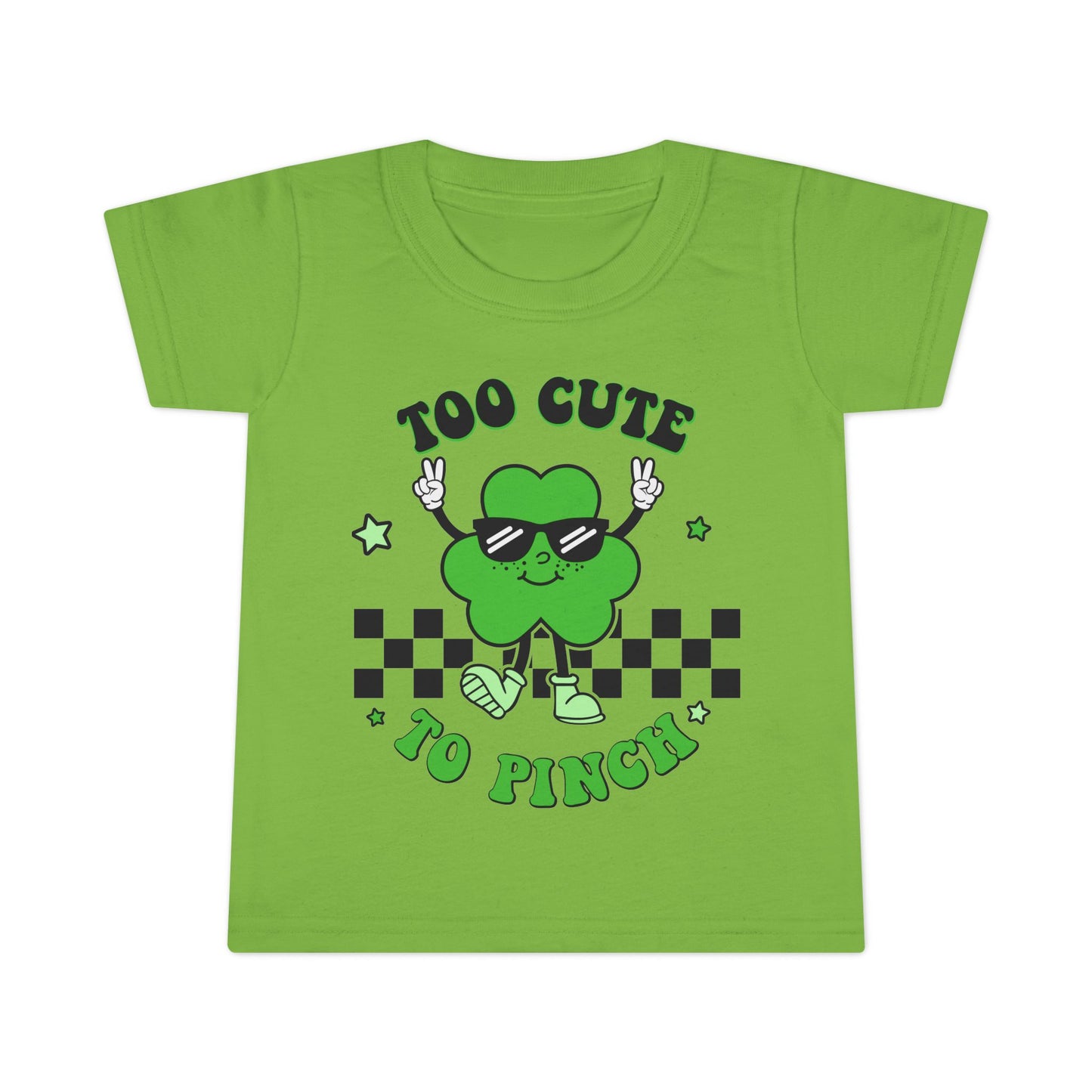 Toddler T‑Shirt — "Too Cute to Pinch" Shamrock St. Patrick’s Day Tee