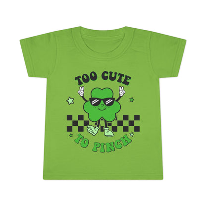 Toddler T‑Shirt — "Too Cute to Pinch" Shamrock St. Patrick’s Day Tee