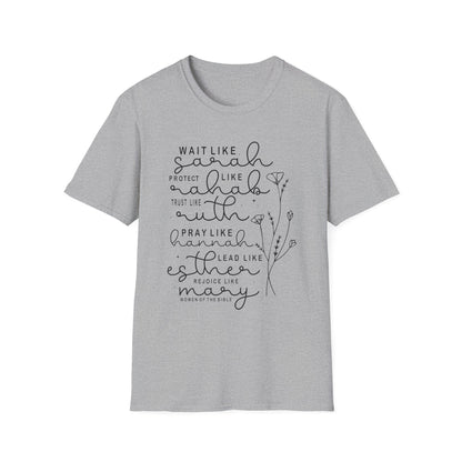 Biblical Women Inspirational T-Shirt — "Wait Like Sarah" Scripture Tee