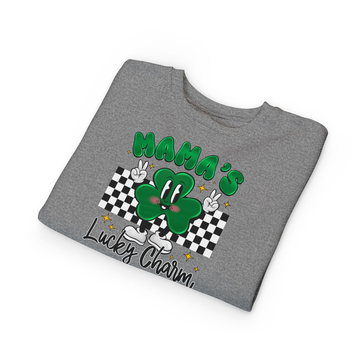 Mama's Lucky Charm Toddler Sweatshirt – Cute St. Patrick's Day Clover Crewneck