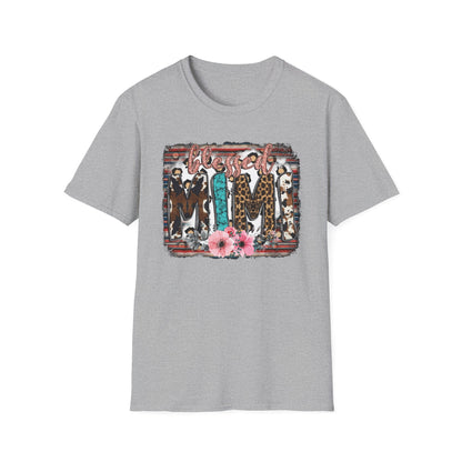 T-Shirt — 'Mama' Leopard & Floral Graphic Tee