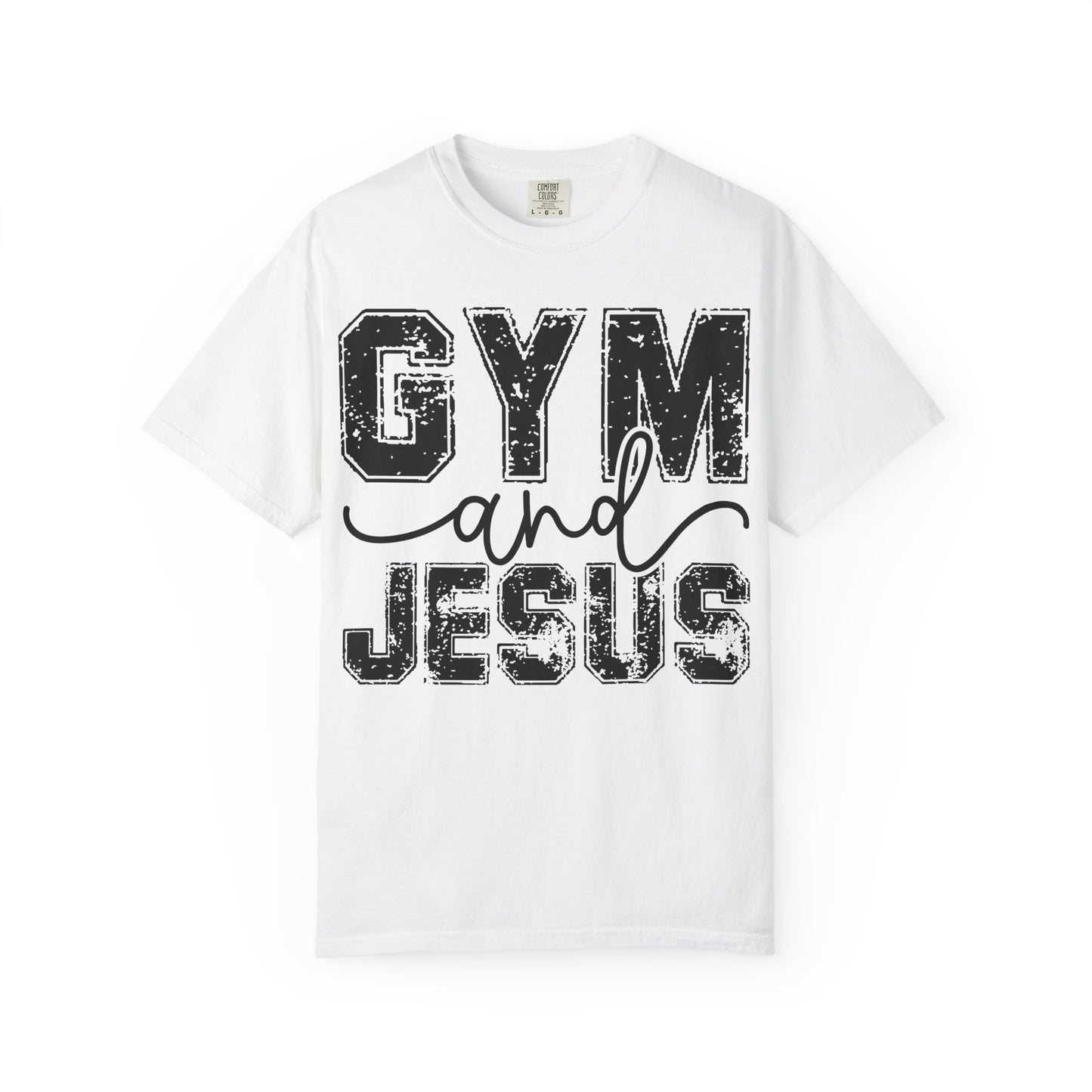 Gym and Jesus T-Shirt – Faith & Fitness Graphic Tee- COMFORT COLORS