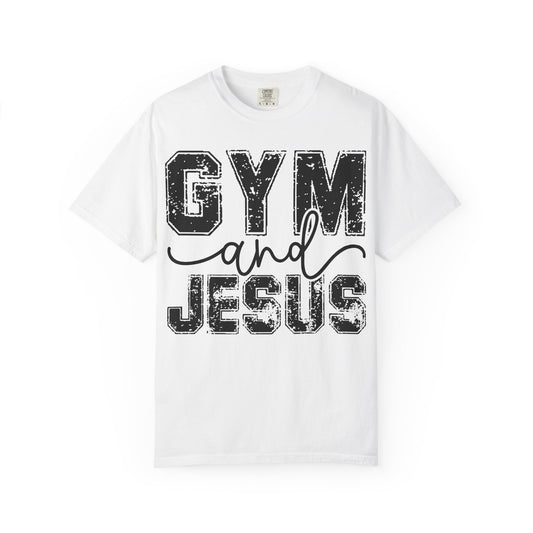 Gym and Jesus T-Shirt – Faith & Fitness Graphic Tee- COMFORT COLORS