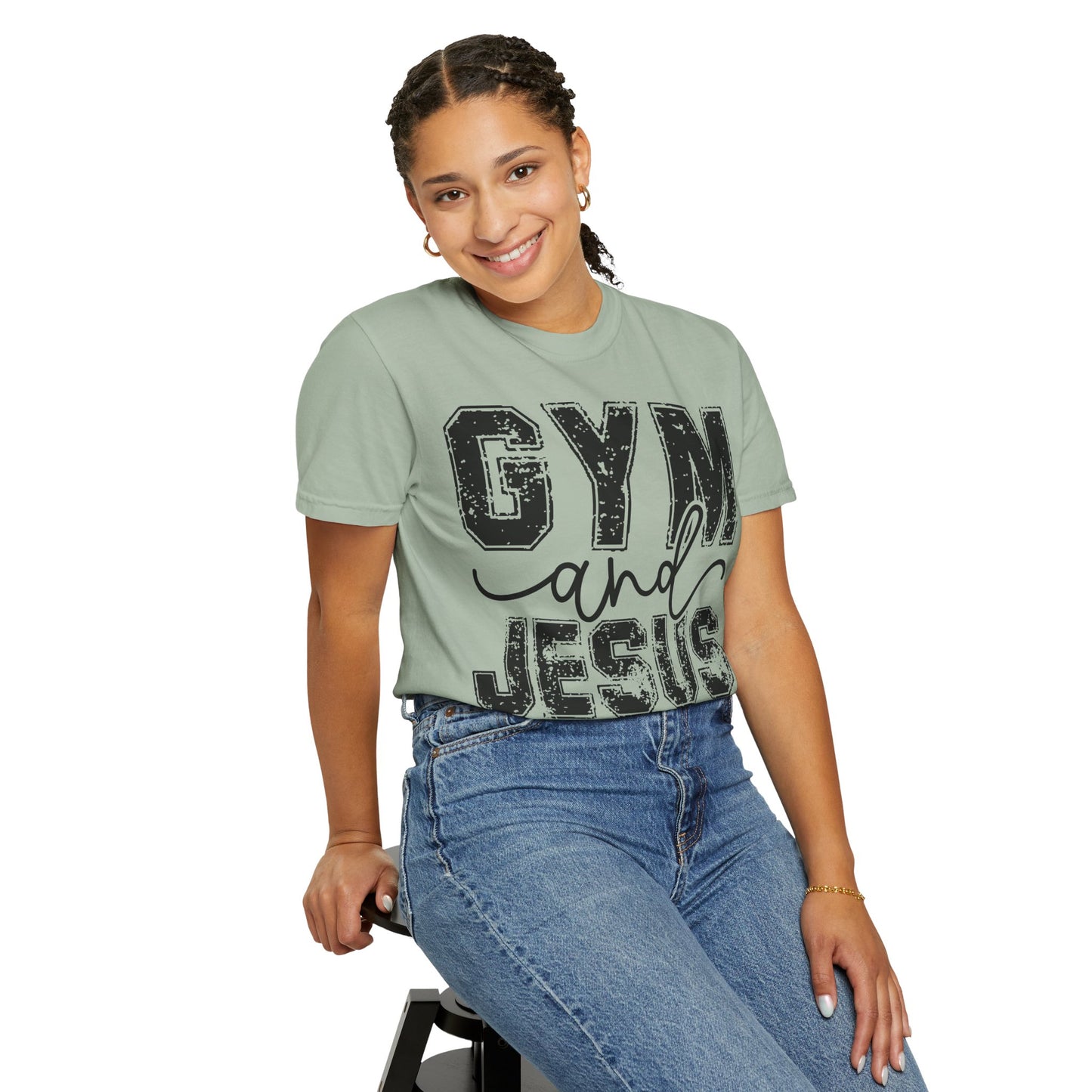 Gym and Jesus T-Shirt – Faith & Fitness Graphic Tee- COMFORT COLORS