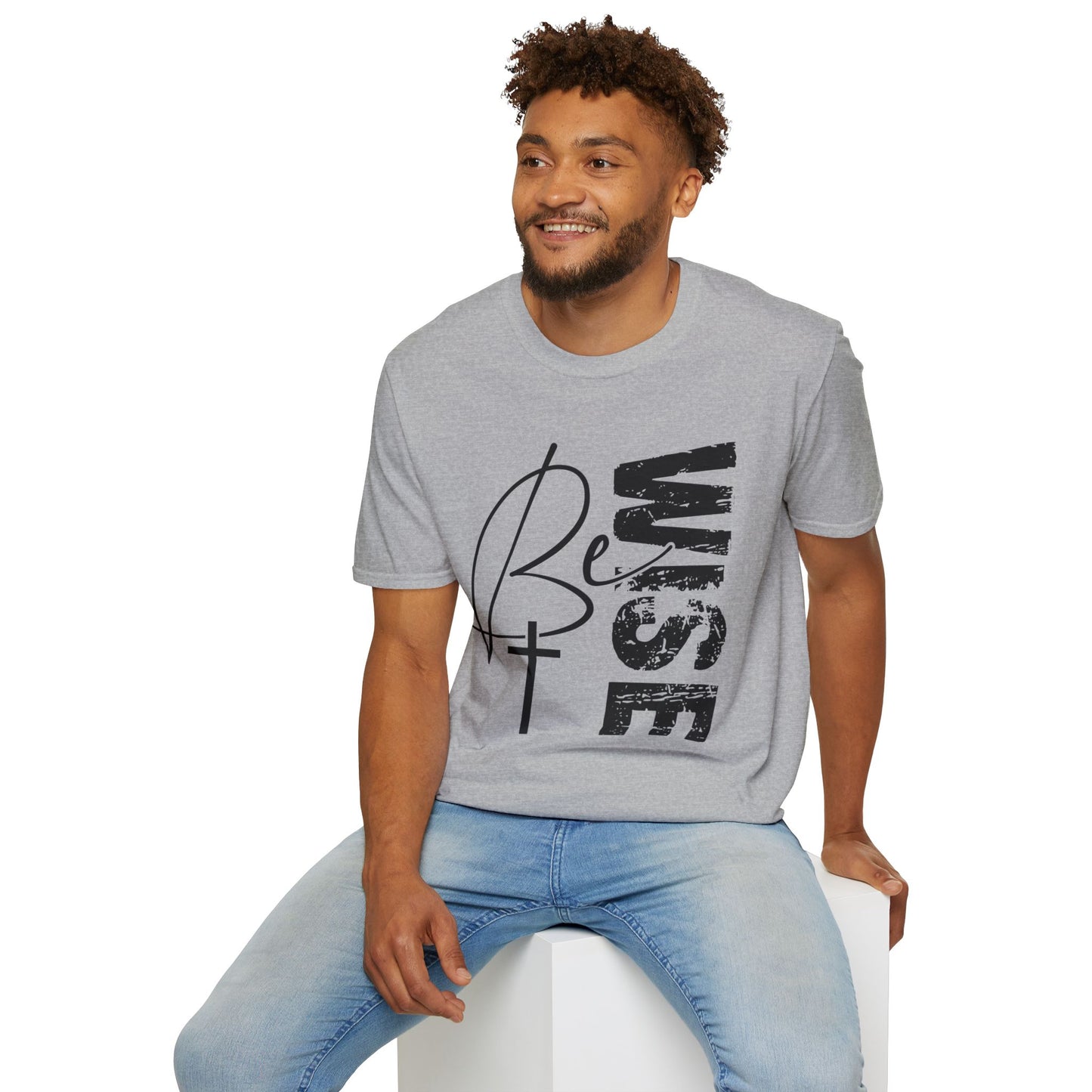 Wise Faith T-Shirt — "Be Wise”  Cross Vertical Graphic Christian Tee