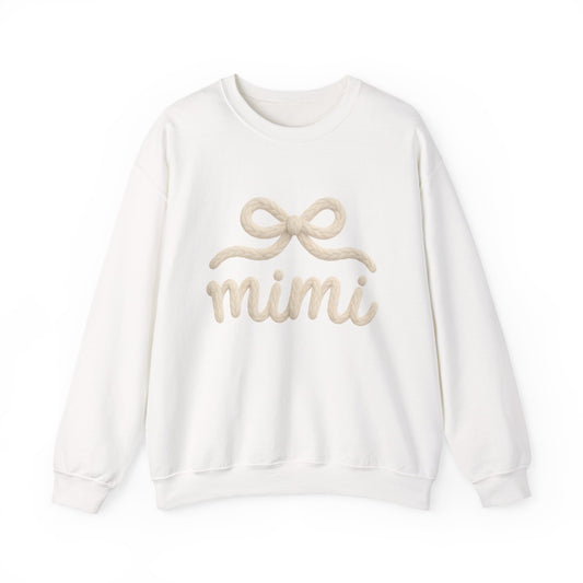 Mimi Crewneck Sweatshirt – Cozy Cream 'mimi' Script with Bow