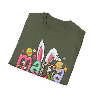 Mama Easter Bunny T-Shirt — Cute Spring Mom Tee with Bunny Ears & Eggs