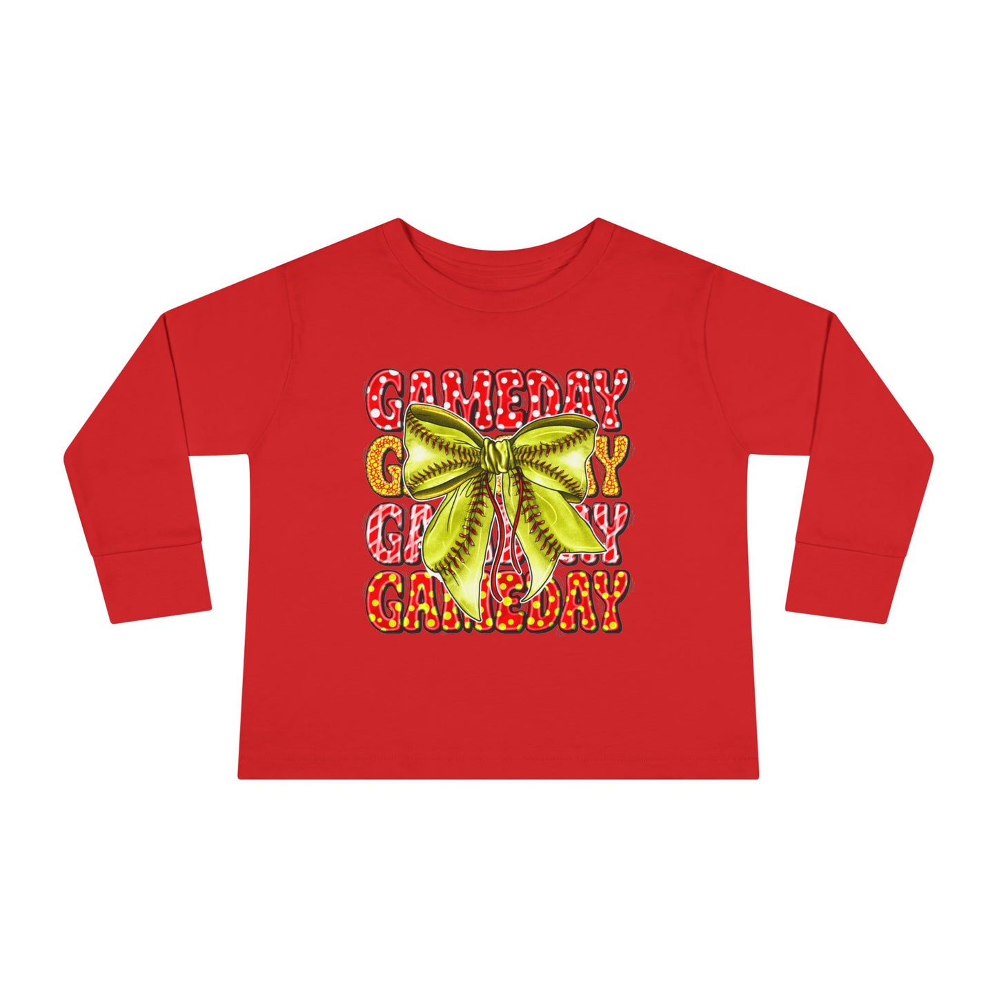 Gameday Toddler Long Sleeve Tee – Cheer Bow Football Fan Shirt