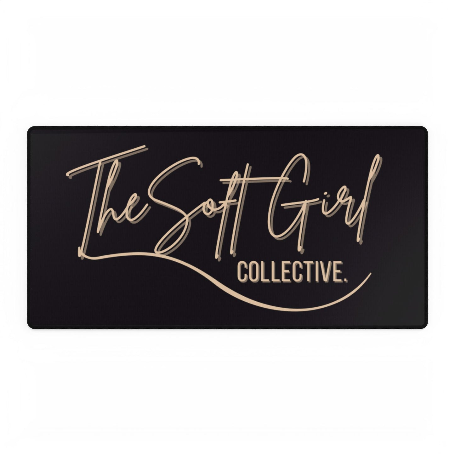 The Soft Girl Collective Desk Mat — Luxe Black & Gold Gaming/Work Desk Pad