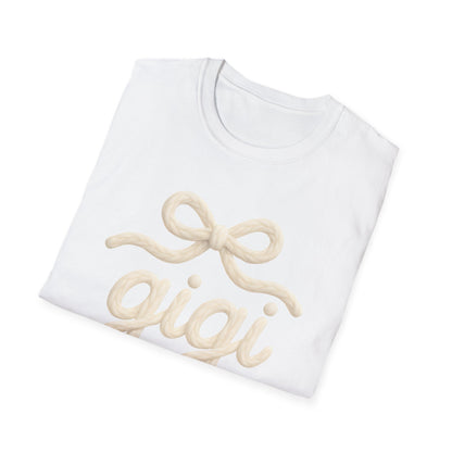 Gigi Script Bow T-Shirt — Cute Grandma Gigi Gift
