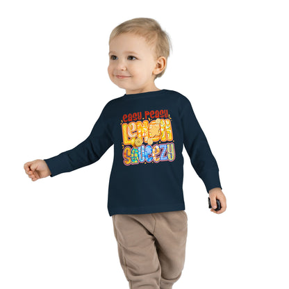 Easy Peasy Lemon Squeezy Toddler Long Sleeve Tee – Playful Citrus Graphic Shirt for Kids