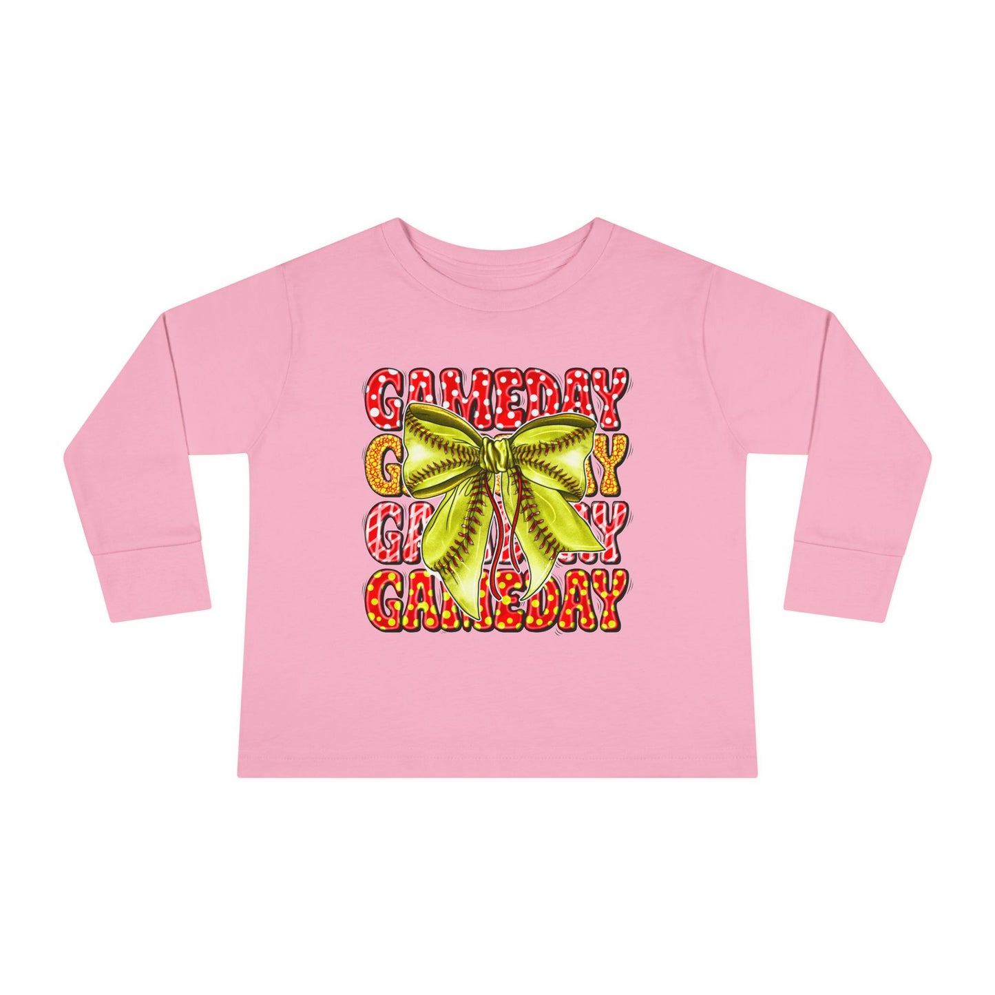 Gameday Toddler Long Sleeve Tee – Cheer Bow Football Fan Shirt