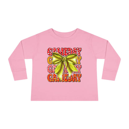 Gameday Toddler Long Sleeve Tee – Cheer Bow Football Fan Shirt