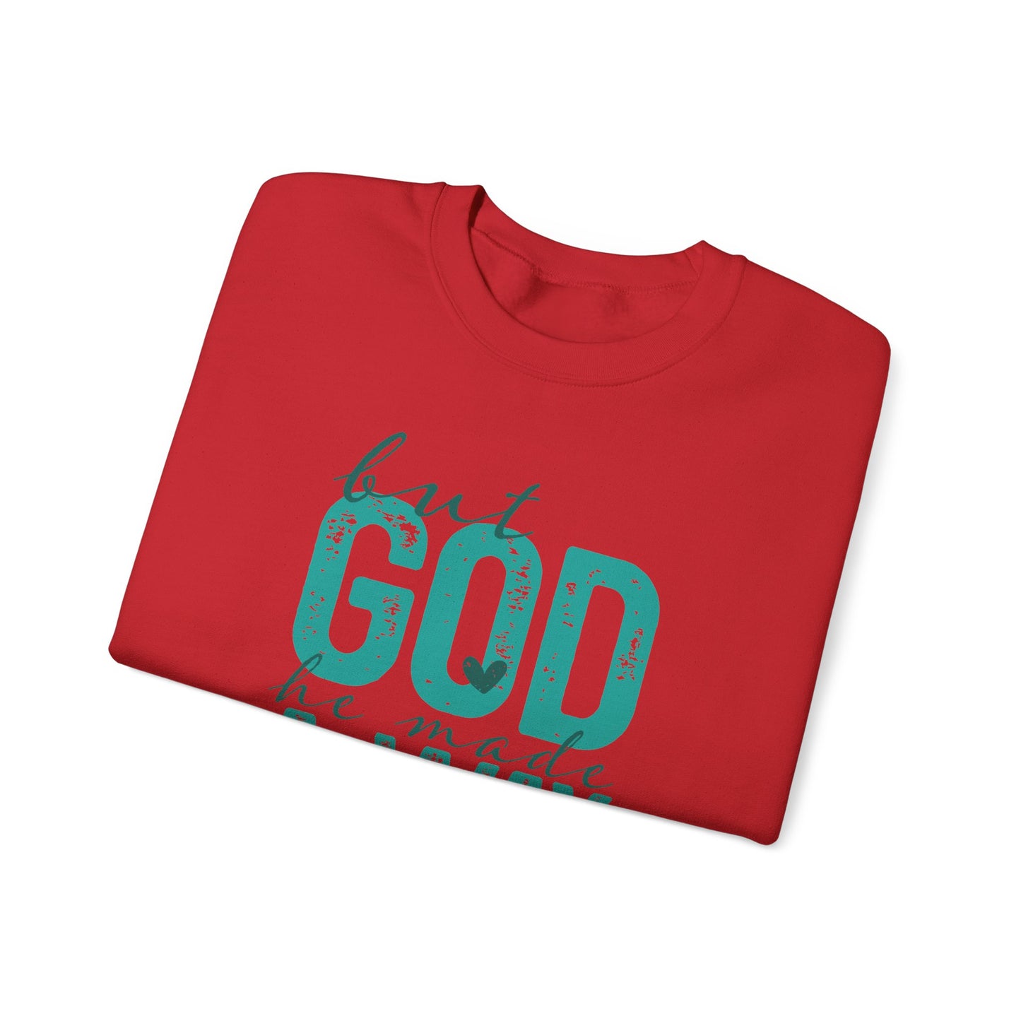 Christian Crewneck Sweatshirt — "But God He Made A Way" Inspirational Pullover