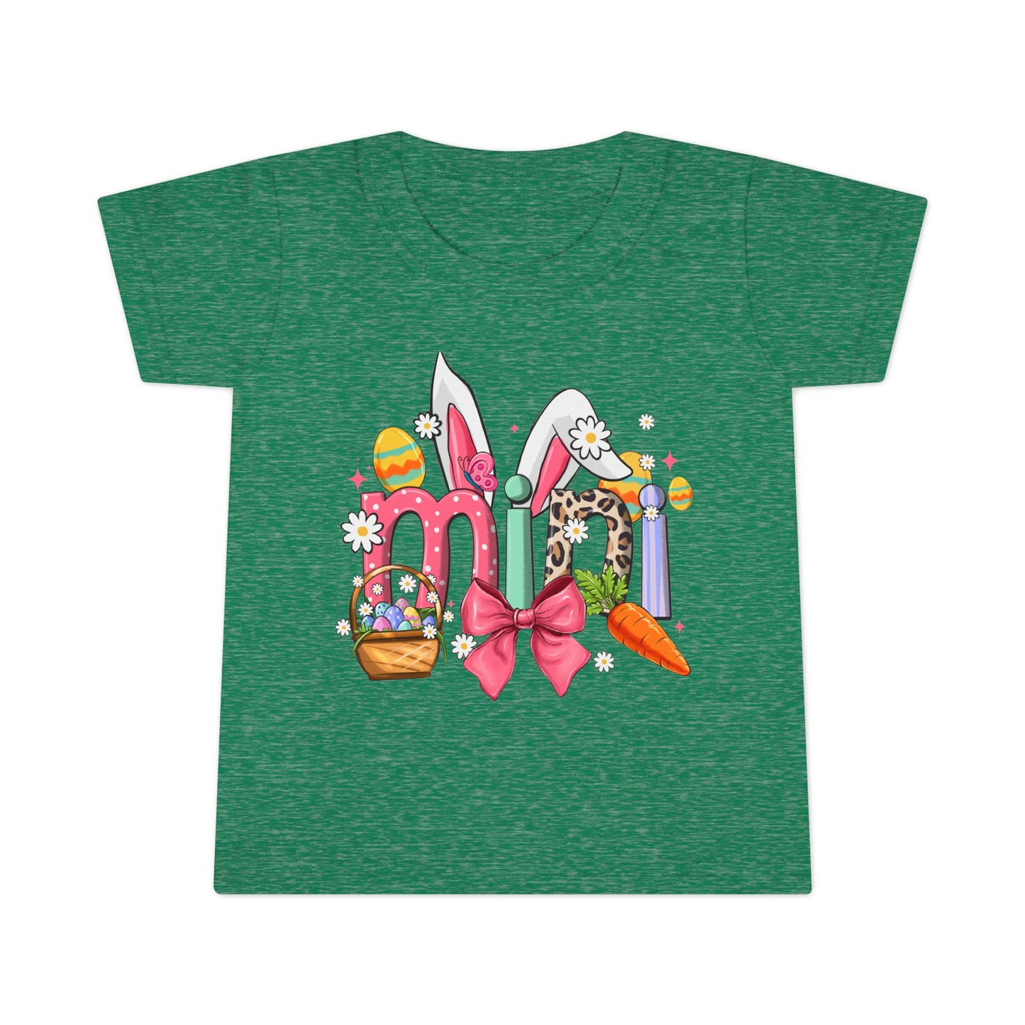 Easter Bunny Letters Toddler T-Shirt — Cute Spring Easter Egg & Carrot Design