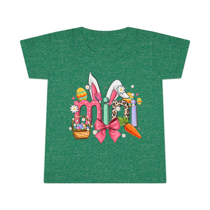 Easter Bunny Letters Toddler T-Shirt — Cute Spring Easter Egg & Carrot Design