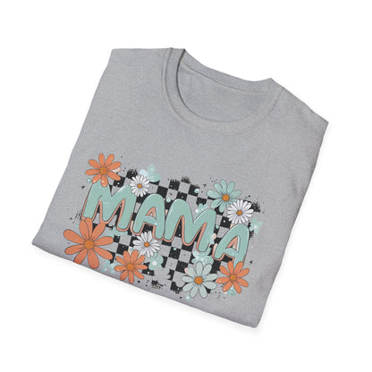 Mama Floral Checkerboard T-Shirt
