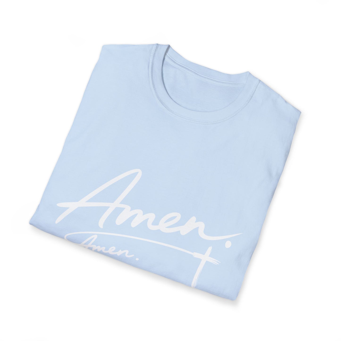 Amen Script T-Shirt — Faith-Inspired Christian Tee with Cross