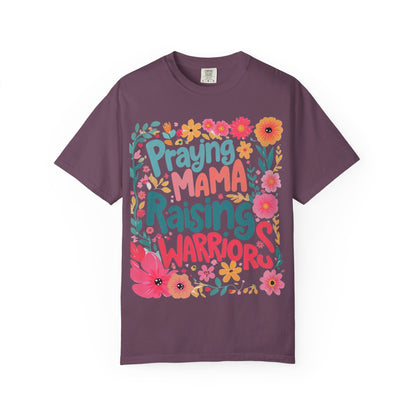 Praying Mama Raising Warrior T-Shirt — Floral Christian Mom Tee