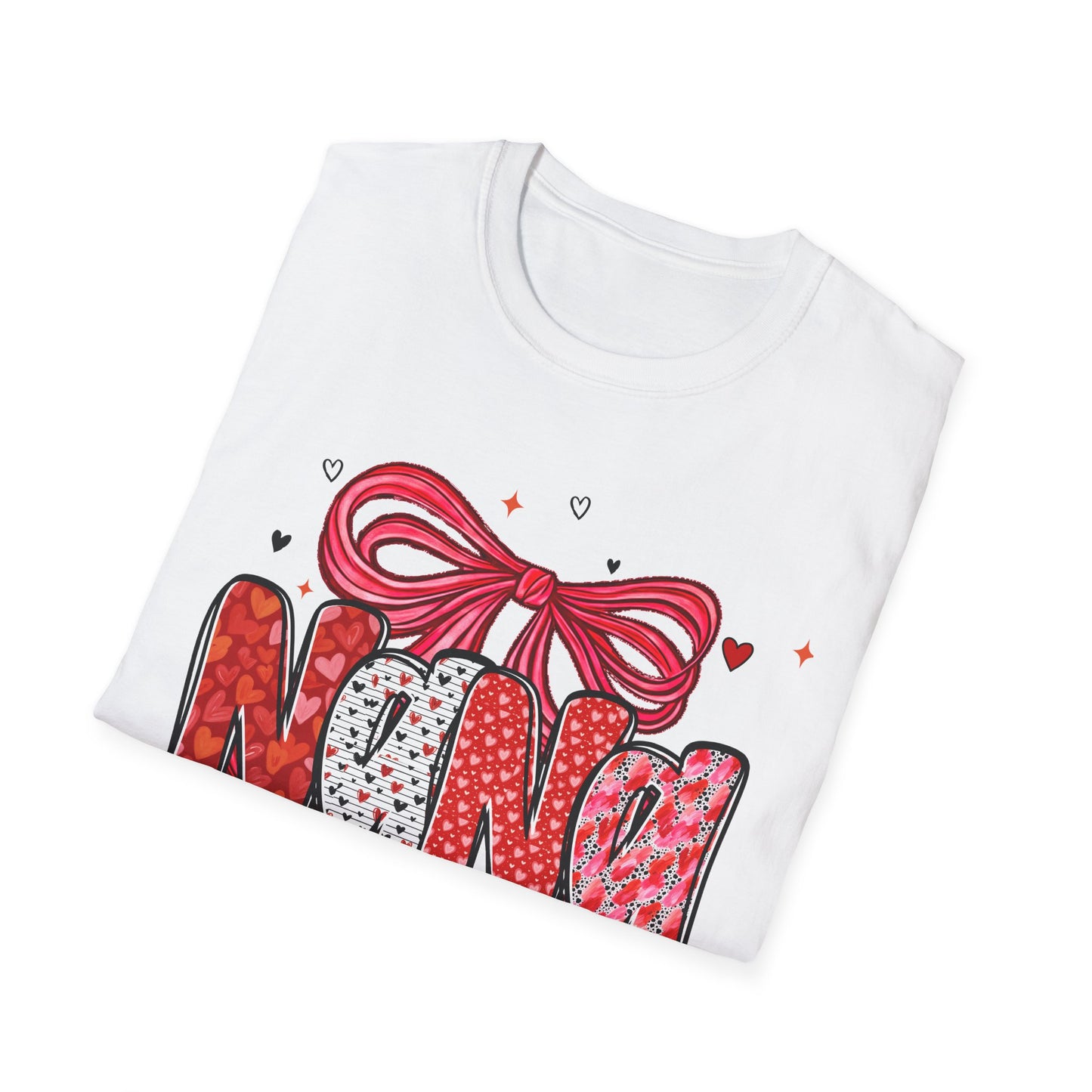 Nana Valentine Tee — Cute Bow & Heart Graphic "Nana" T-Shirt