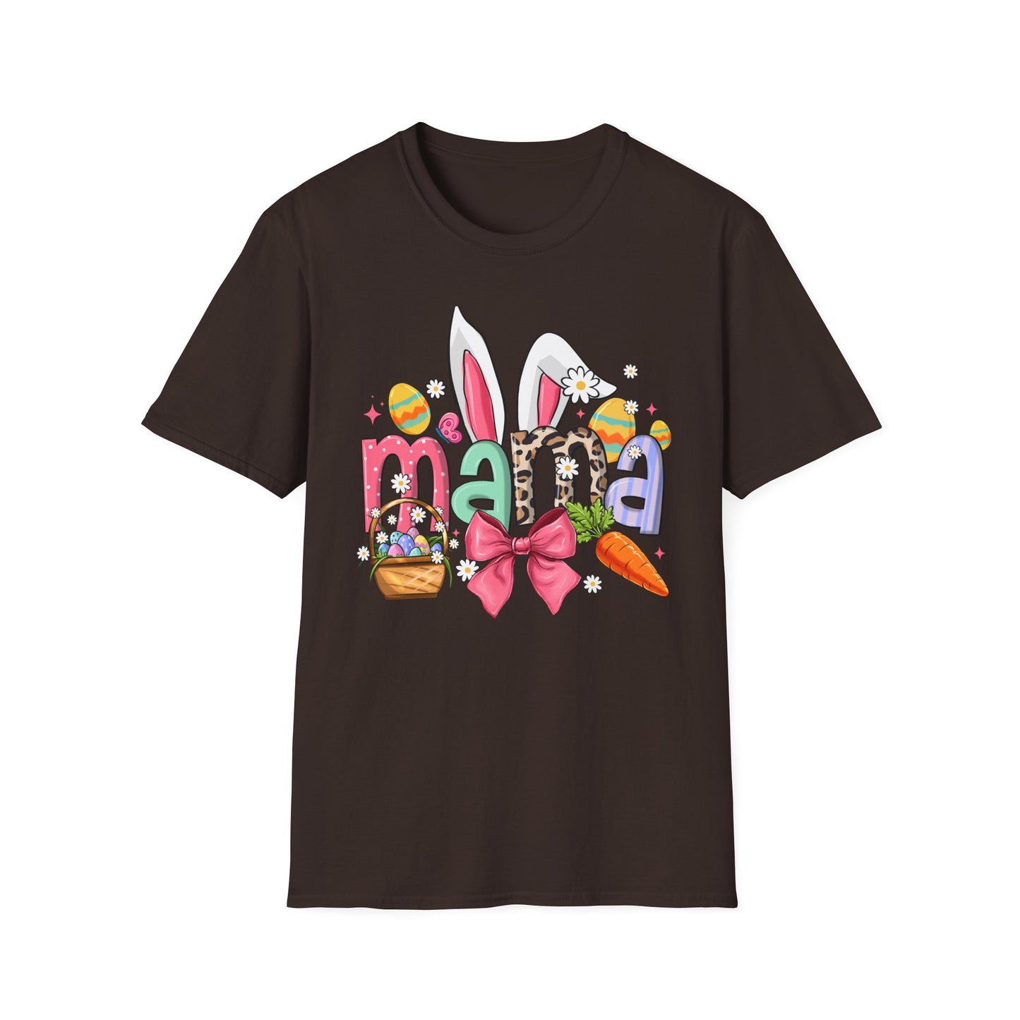Mama Easter Bunny T-Shirt — Cute Spring Mom Tee with Bunny Ears & Eggs