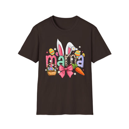 Mama Easter Bunny T-Shirt — Cute Spring Mom Tee with Bunny Ears & Eggs