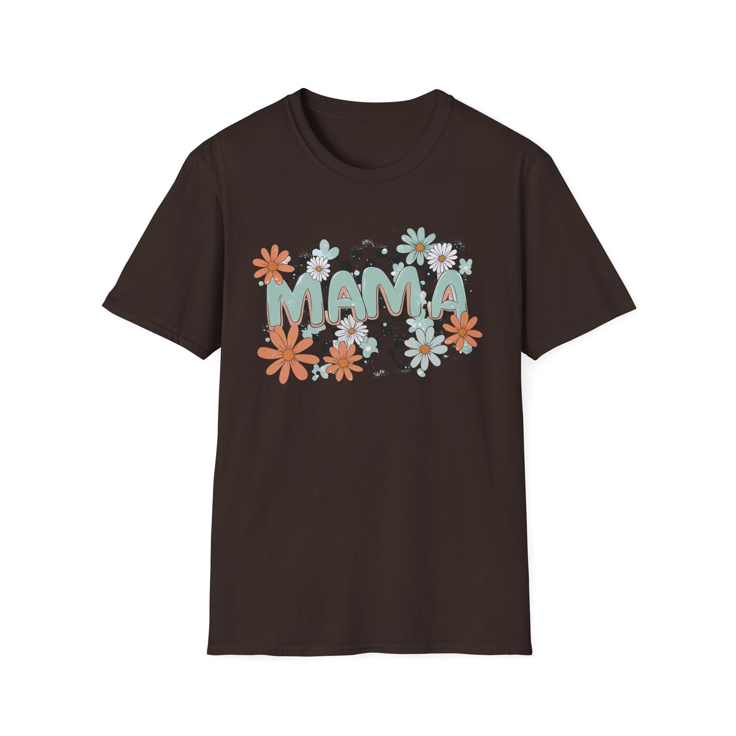 Mama Floral Checkerboard T-Shirt