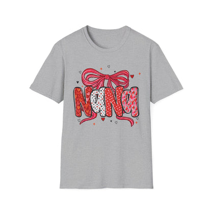 Nana Valentine Tee — Cute Bow & Heart Graphic "Nana" T-Shirt