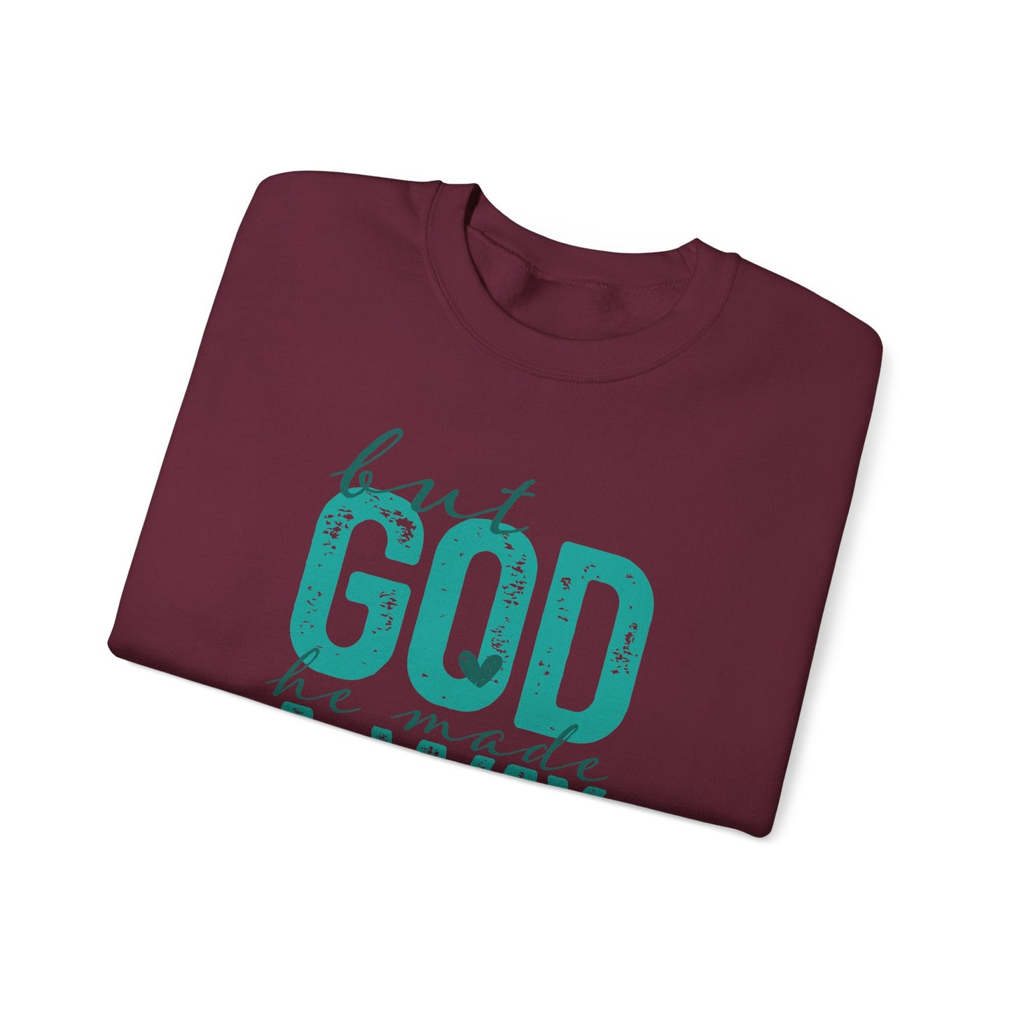 Christian Crewneck Sweatshirt — "But God He Made A Way" Inspirational Pullover