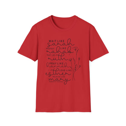 Biblical Women Inspirational T-Shirt — "Wait Like Sarah" Scripture Tee