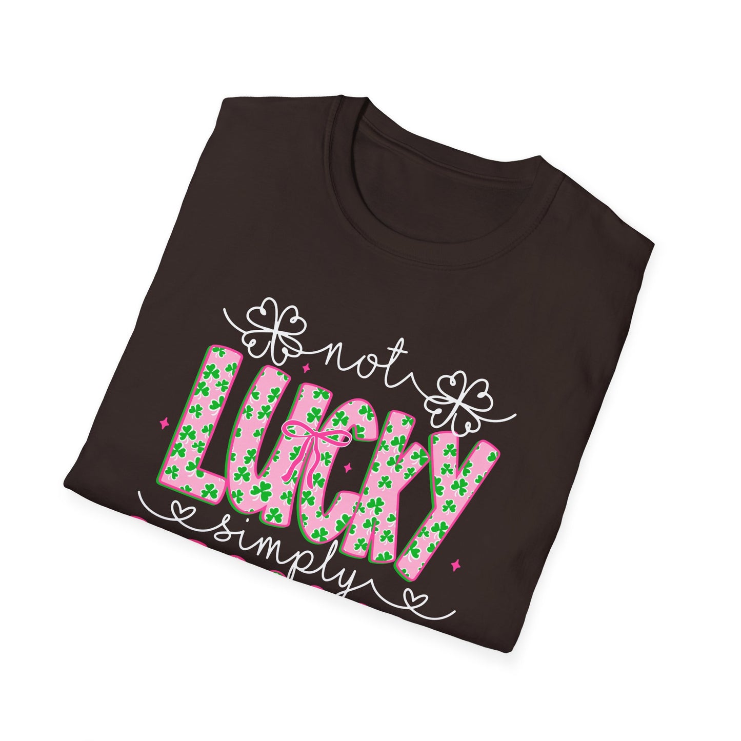 Lucky Simply Blessed T-Shirt — "Not Lucky, Simply Blessed" Christian St. Patrick's Tee