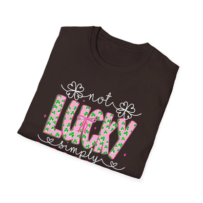 Lucky Simply Blessed T-Shirt — "Not Lucky, Simply Blessed" Christian St. Patrick's Tee