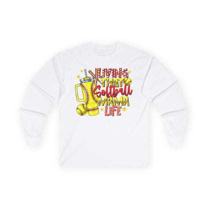 Softball Mama Life Long Sleeve Tee – "Living That Softball Mama Life" Graphic