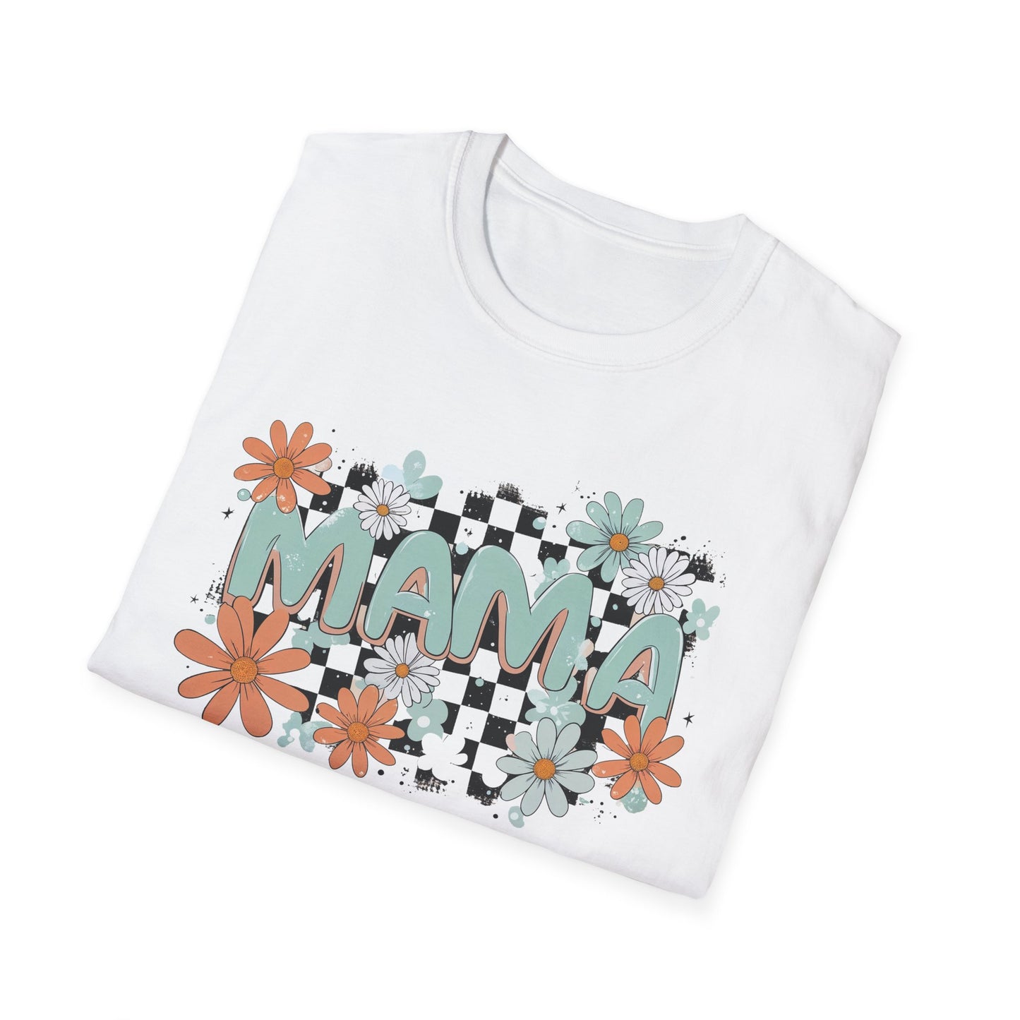 Mama Floral Checkerboard T-Shirt
