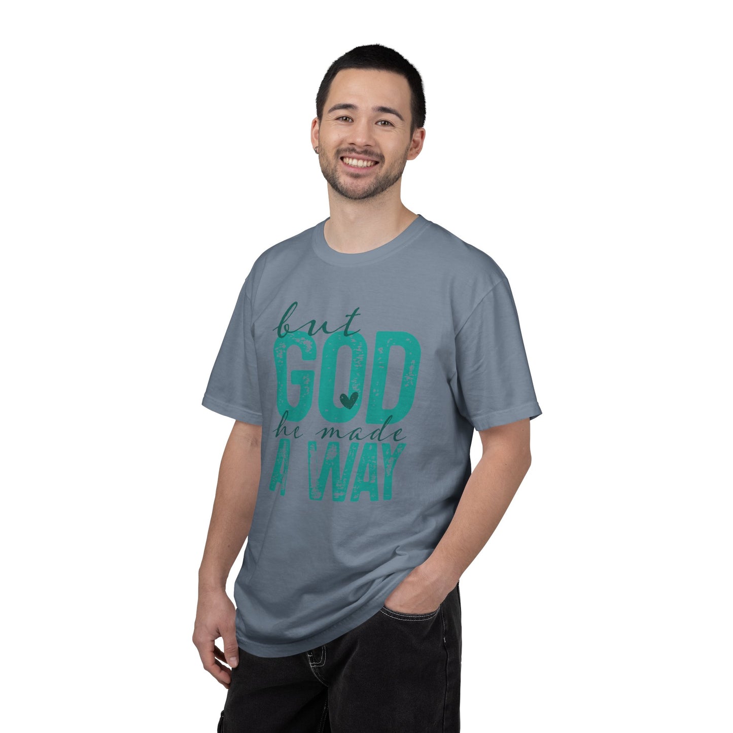 Christian T-Shirt — “But God He Made A Way” Inspirational Faith Tee