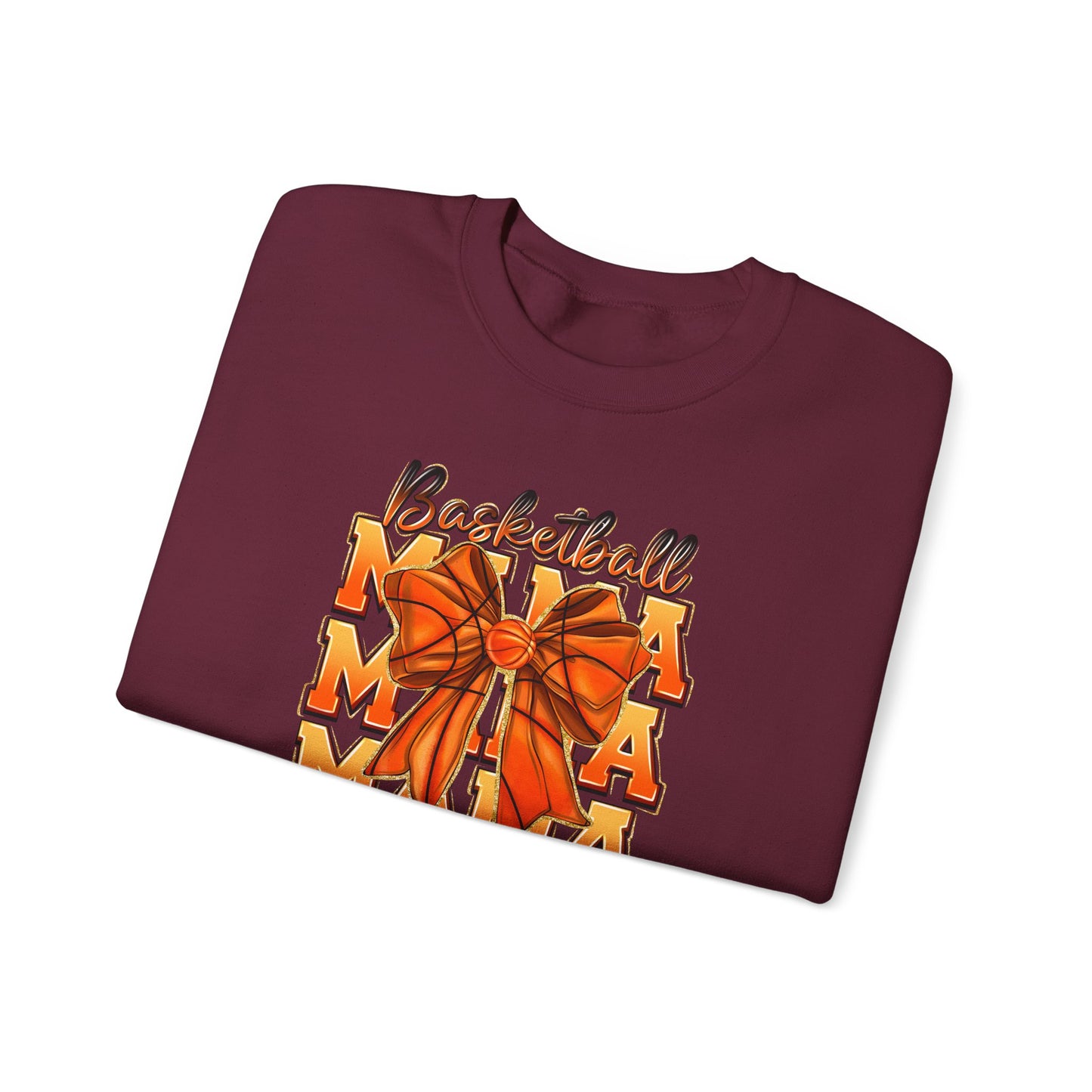 Basketball Mama Sweatshirt — Orange Ribbon Court Mom Crewneck